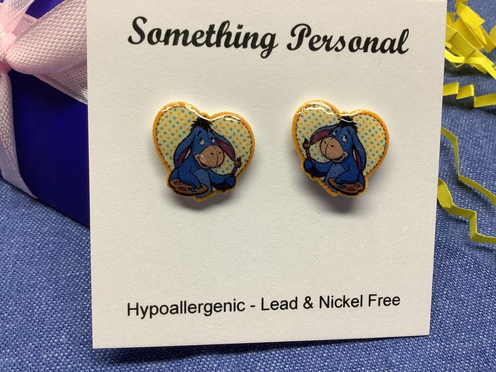 Eeyore - Winnie the Pooh Inspired Stud Earrings - Gift Boxed - Chibi Cute